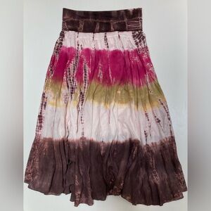Solitaire Tie-dye Fold-over Low Waisted Maxi Skirt